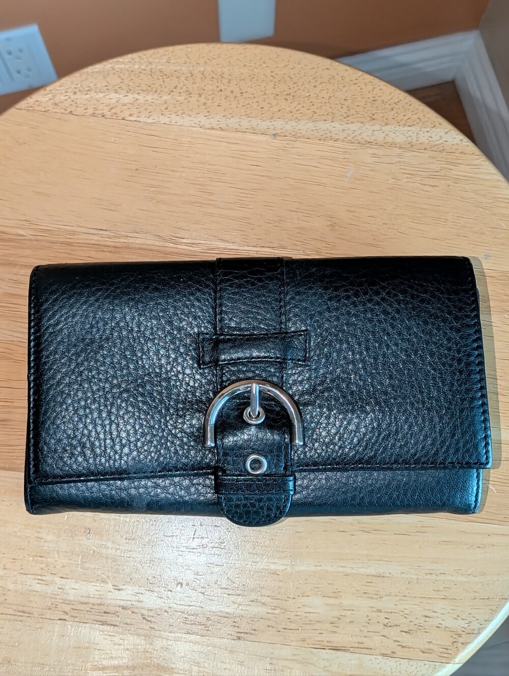 Talbots Black Leather Buckle Wallet - Women Accessories